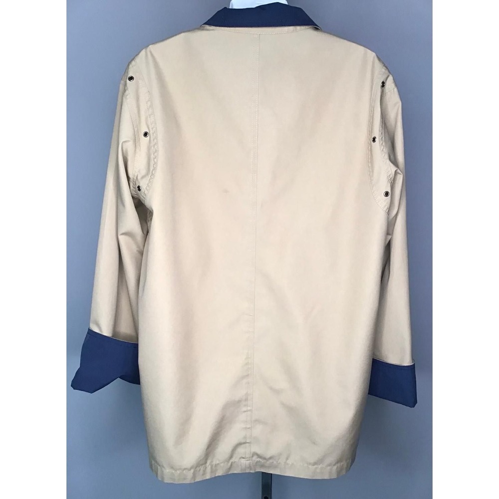 VTG London Fog Size 12 Tan & Navy Blue Raincoat Jacket Boat Vacation Utility - Picture 6 of 15